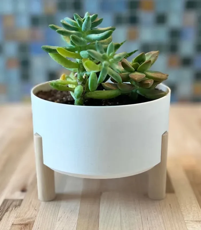 Round Midcentury Planter